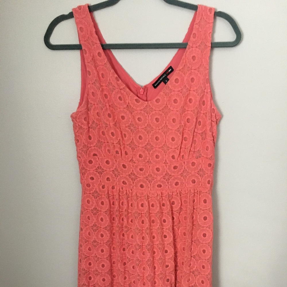 Banana Republic Mad Men coral pink dress
